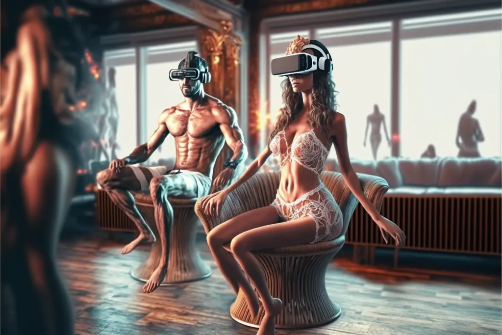 hot couple watching vr porn